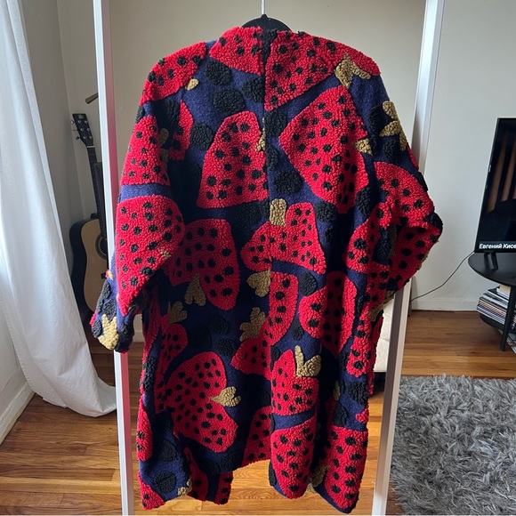 NWT FARM Rio Maxi heartberry fleece cardigan size XS S M L blue red green - Picture 12 of 12